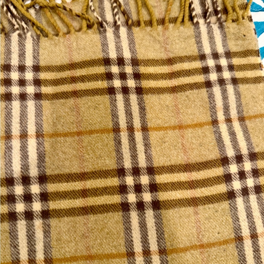 Burberry Beige and Brown Checkered Scarf - Picture 4 of 6